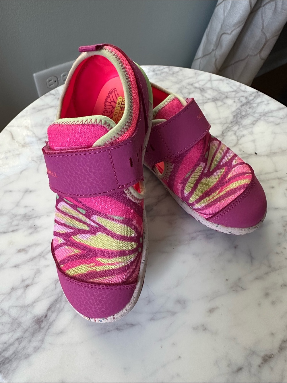 Merrell Kids Hot Pink and Lime Slip-On Sneakers